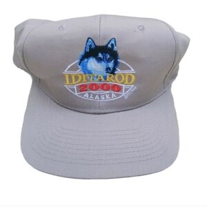 2000 Iditarod Alaska husky khaki cap snapback baseball hat husky embroidered